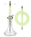 Amotion™ FUTR - Lime Hookah with soft-touch finish, including color-coordinated hose and clear glass vase.