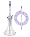 Amotion FUTR Mauve Hookah with soft-touch finish, including color-coordinated hose and clear glass vase.