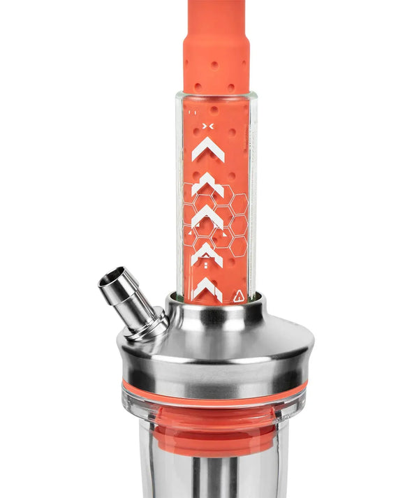 Detailed view of the Amotion FUTR Rouge Hookah neck, featuring intricate patterns and high-quality materials.