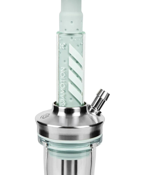 Close-up of the Amotion FUTR Sky Hookah neck, showcasing premium craftsmanship and sky soft-touch finish.