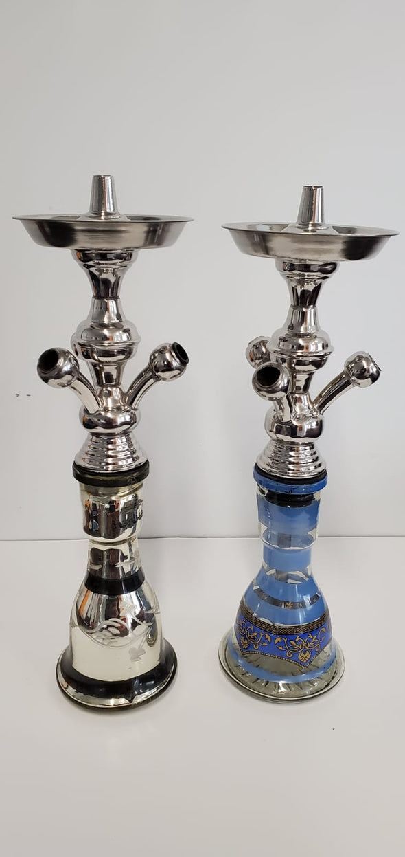 Egyptian Small Stainless 3 Hose Hookah - 21"