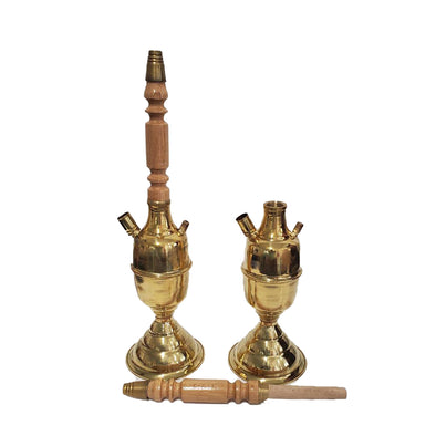 Kuza handmade brass and wood Hookah